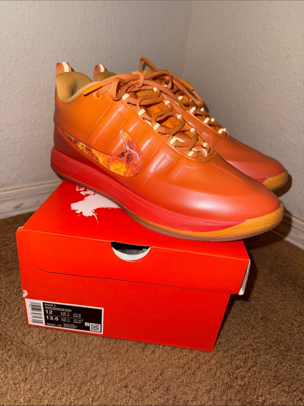Nike Book 2 Phoenix Orange Basketball Shoes Men’s Size 12